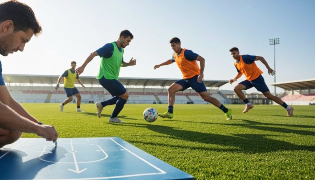 Football-Team Taktiktraining