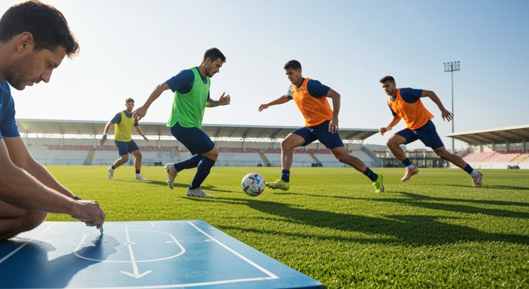 Football-Team Taktiktraining