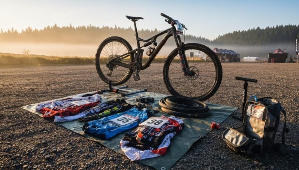 Mountainbike-Rennen Vorbereitung