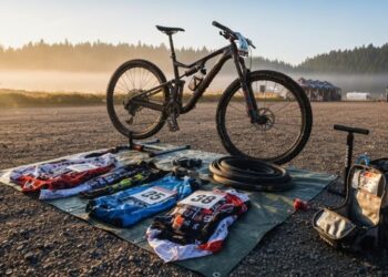 Mountainbike-Rennen Vorbereitung