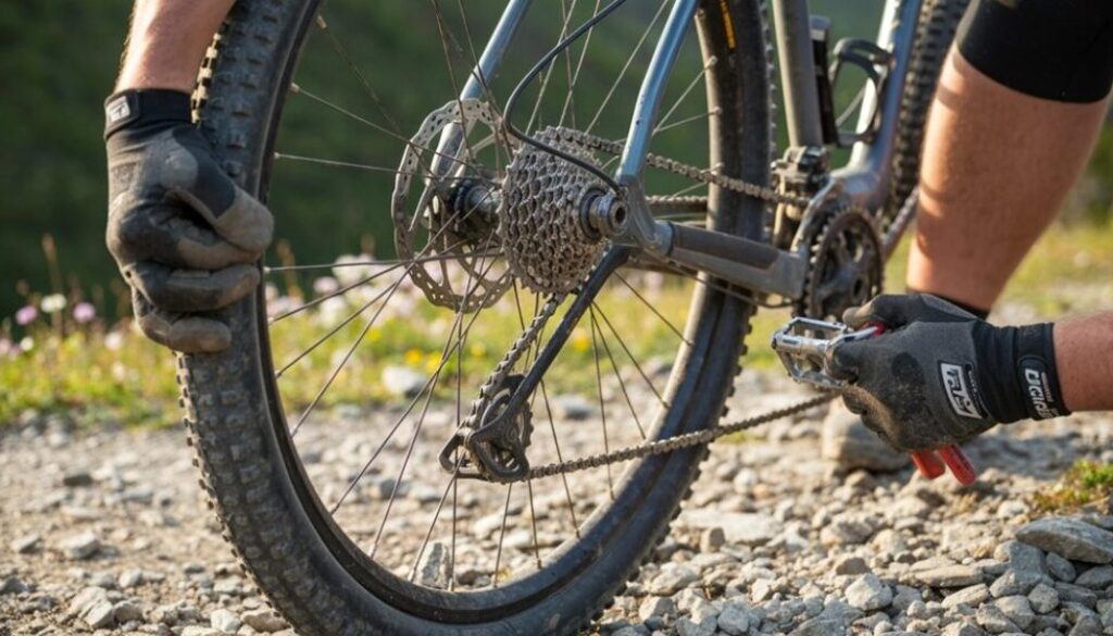 Mountainbike-Reifenwechsel