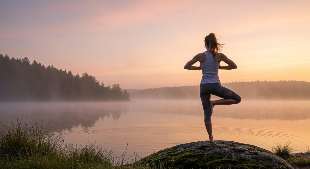 Outdoor-Yoga-Balance-Übung