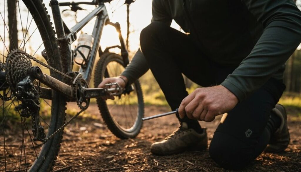 richtige Einstellung von Mountainbike-Pedalen