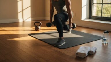 Körpergewicht und Kurzhanteln