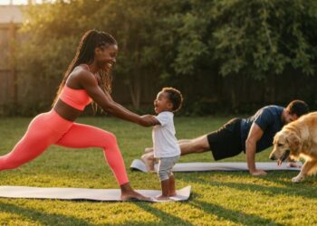 Familie Fitness aktiv zusammen täglich