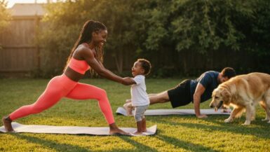 Familie Fitness aktiv zusammen täglich