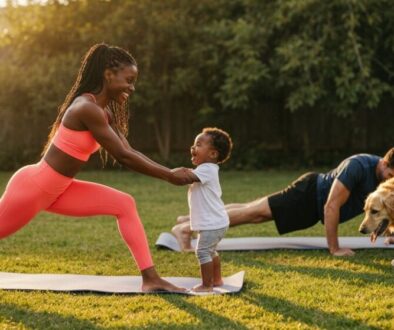 Familie Fitness aktiv zusammen täglich