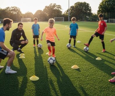 spaßiger fokussierter Jugendsoccer-Fertigkeiten