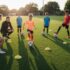 spaßiger fokussierter Jugendsoccer-Fertigkeiten