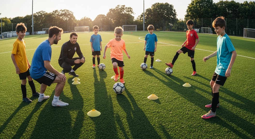 spaßiger fokussierter Jugendsoccer-Fertigkeiten