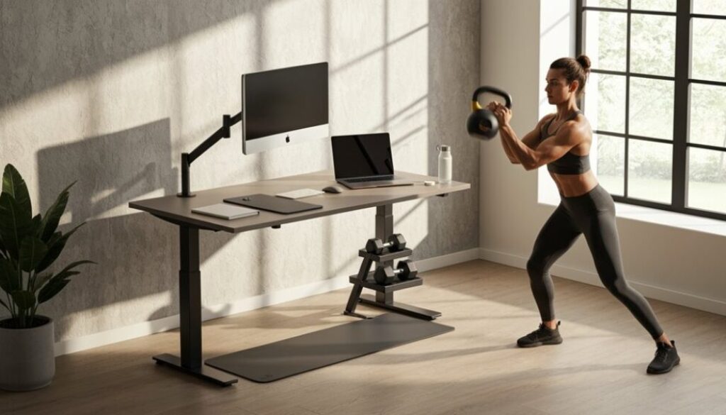 Stehschreibtisch-Workout