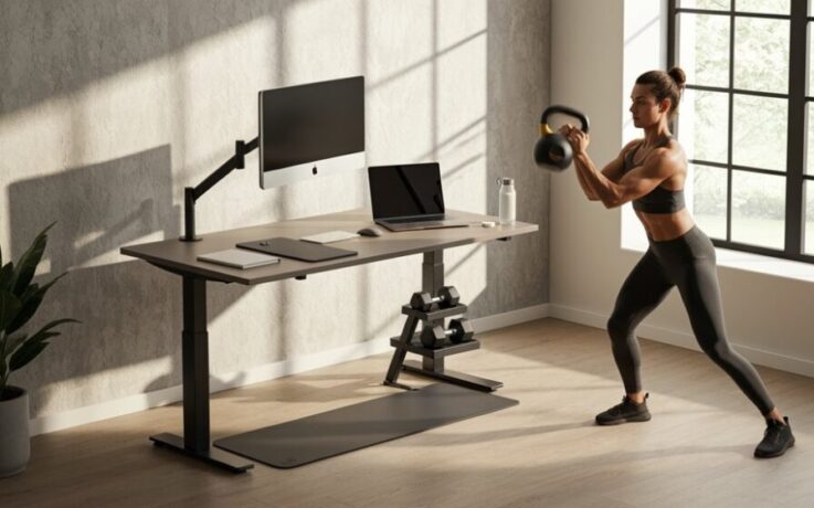 Stehschreibtisch-Workout